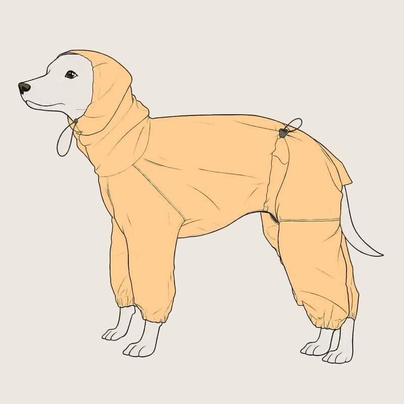四脚冲锋衣宠物纸样 — Outdooronesie_detail_01